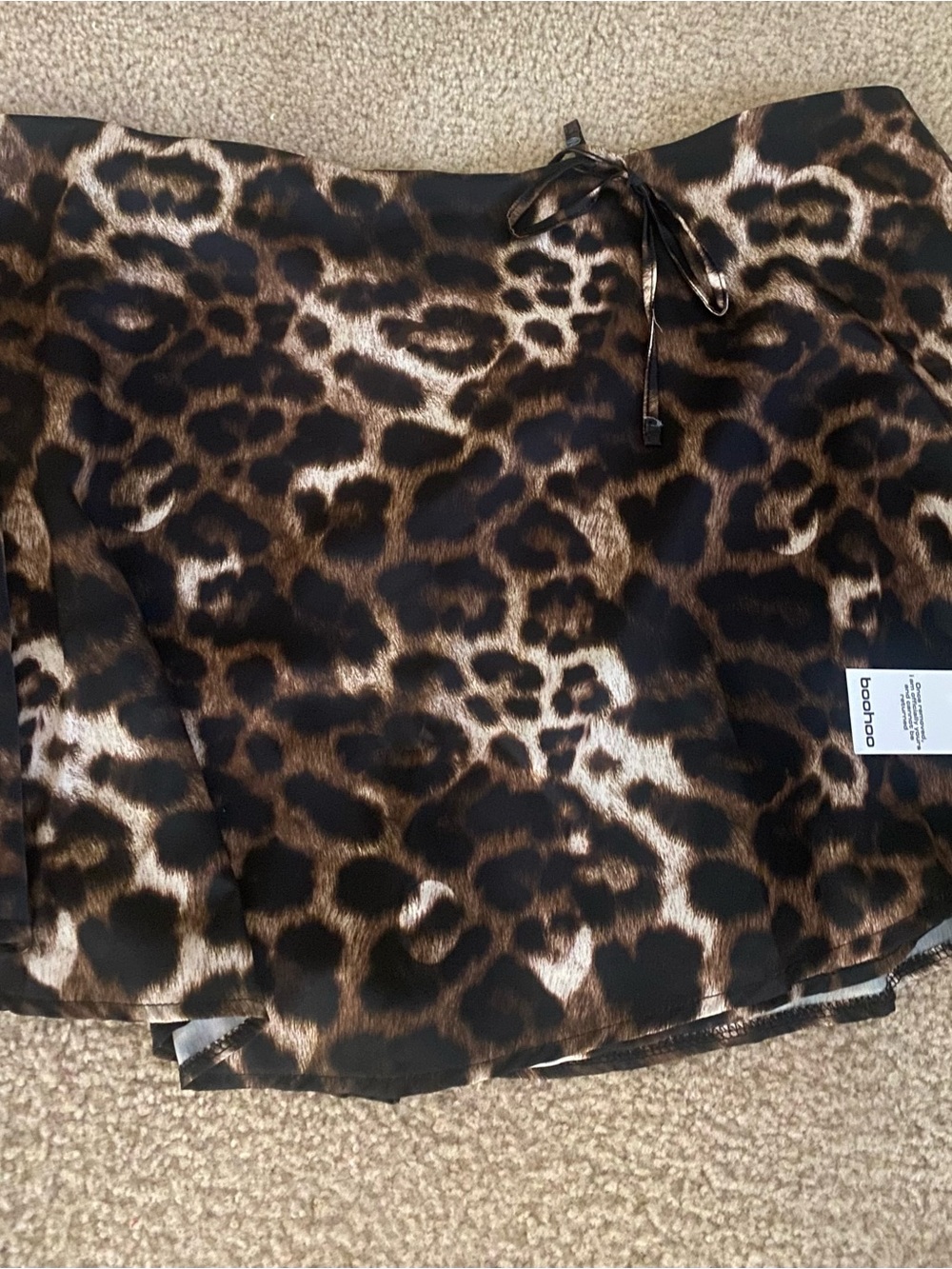 Boohoo Leopard Print Mini Skort in Brown and Black.